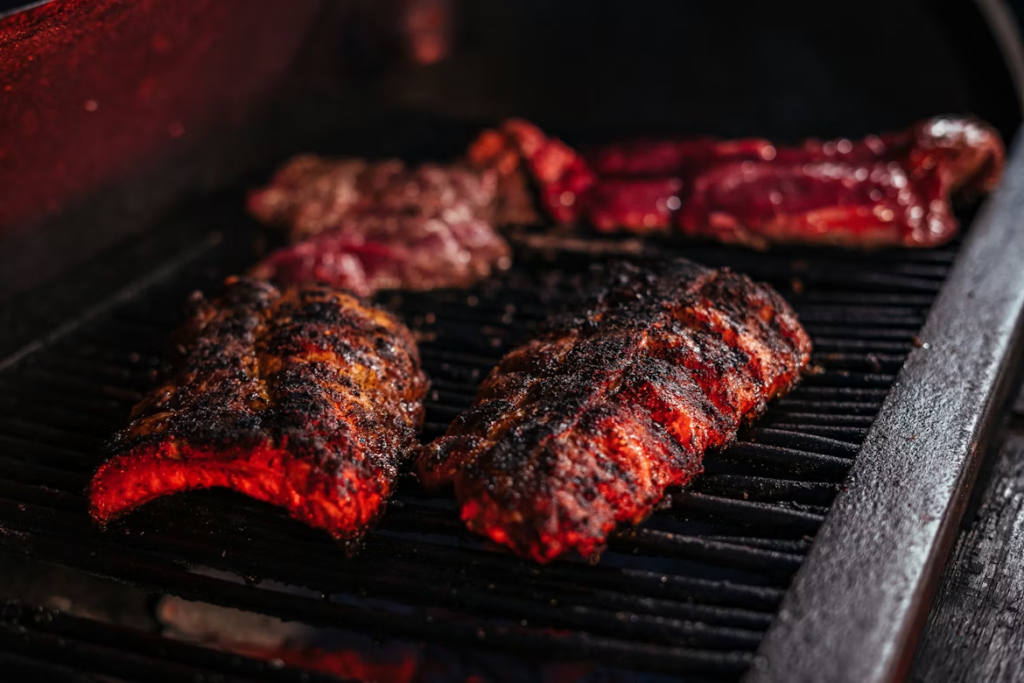 grilled-meat-on-black-grill