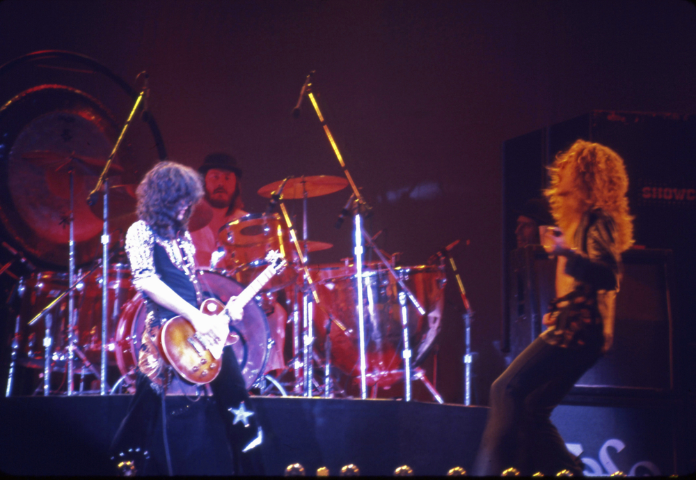 Uniondale, NY/USA - February 13, 1975: Legendary rock band Led Zeppelin perform at Nassau Coliseum on their 1975 North American tour.