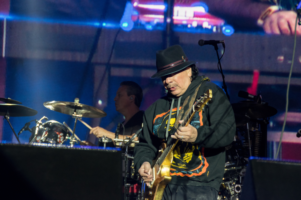NAPA, CA - MAY 26, 2019: Santana in concert at BottleRock Napa Valley in Napa, CA