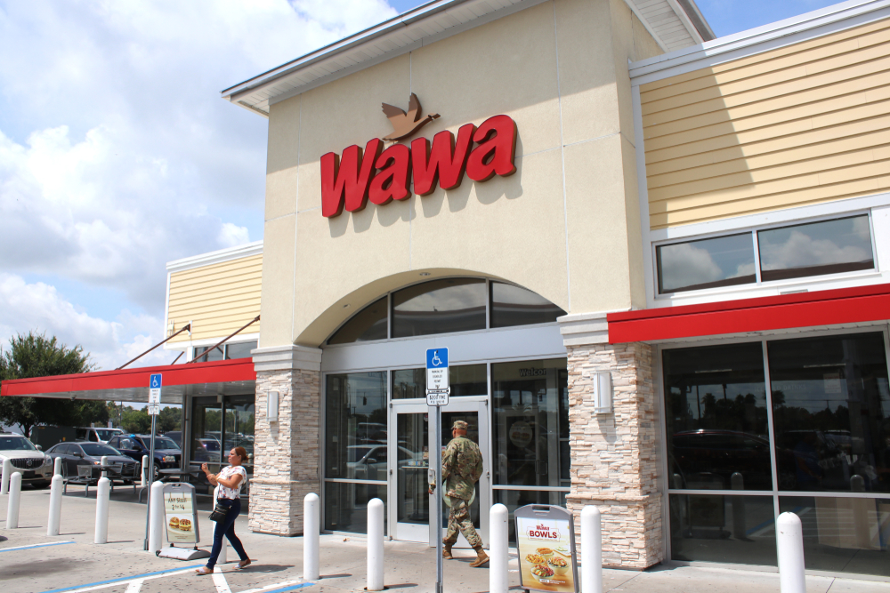 Orlando, Fl-USA August 11,2019: Wawa, Inc is an American chain of convenience stores and gas stations located along the East Coast of the United States with over 848 stores.
