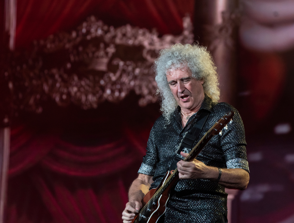 New York, NY - September 28, 2019: Brian May of Queen performs on stage during 2019 Global Citizen Festival at Central Park