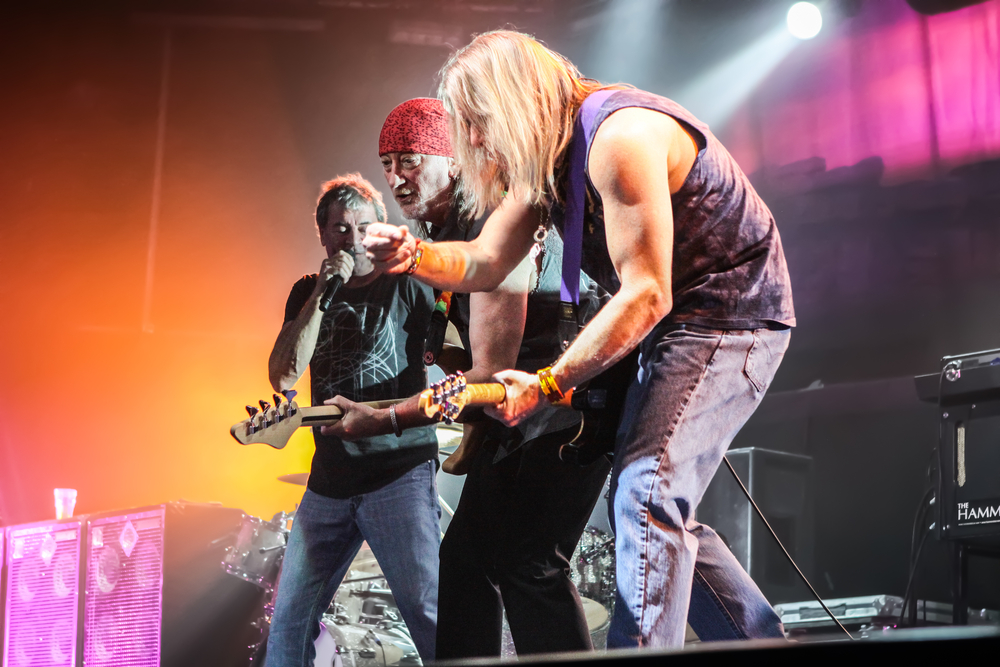 MINSK, BELARUS - MARCH 27, 2011: The famous rock band Deep Purple performs on stage during thier concert in Minsk, Belarus on March 27, 2011