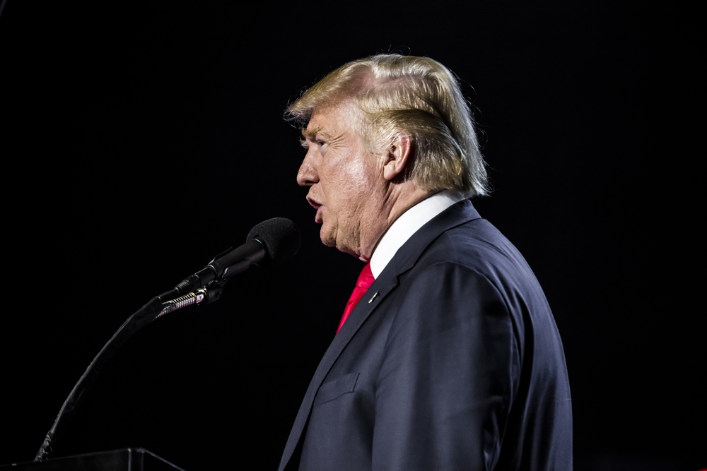 OCTOBER 15, 2016, EDISON, NJ - Donald Trump speaks at Edison New Jersey Hindu Indian-American rally for "Humanity United Against Terror"