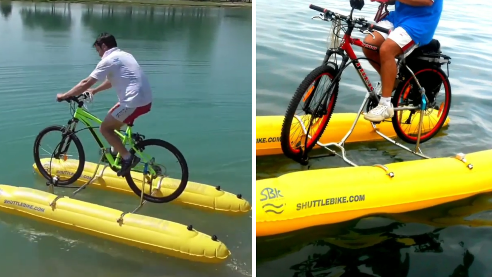 This new invention allows you to turn your bike into a water boat