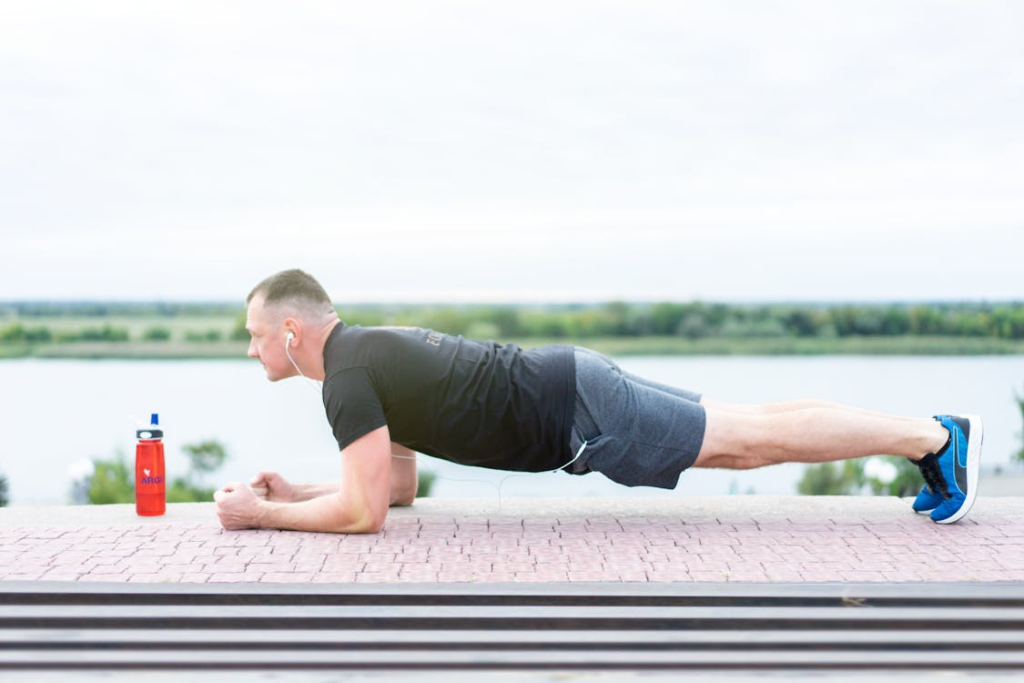 man doing a plank