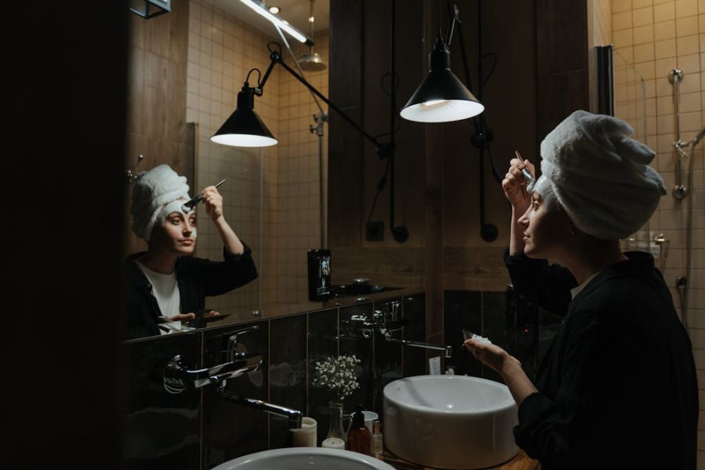 applying a face mask