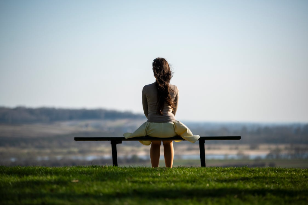 woman on bench
