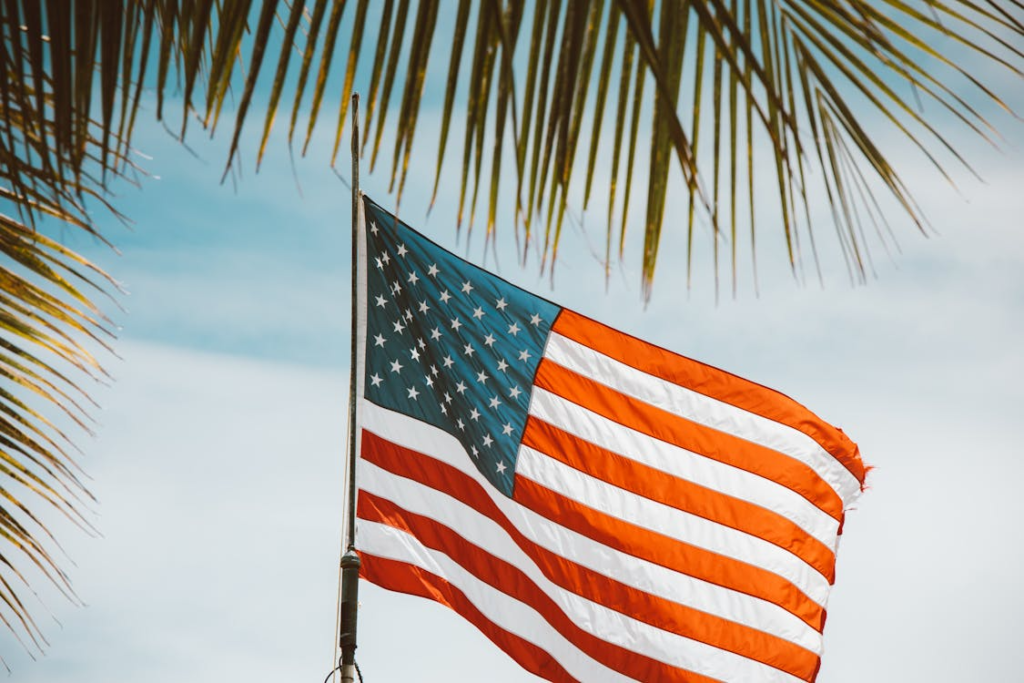 USA a Flag on a flagpole. via Pexels