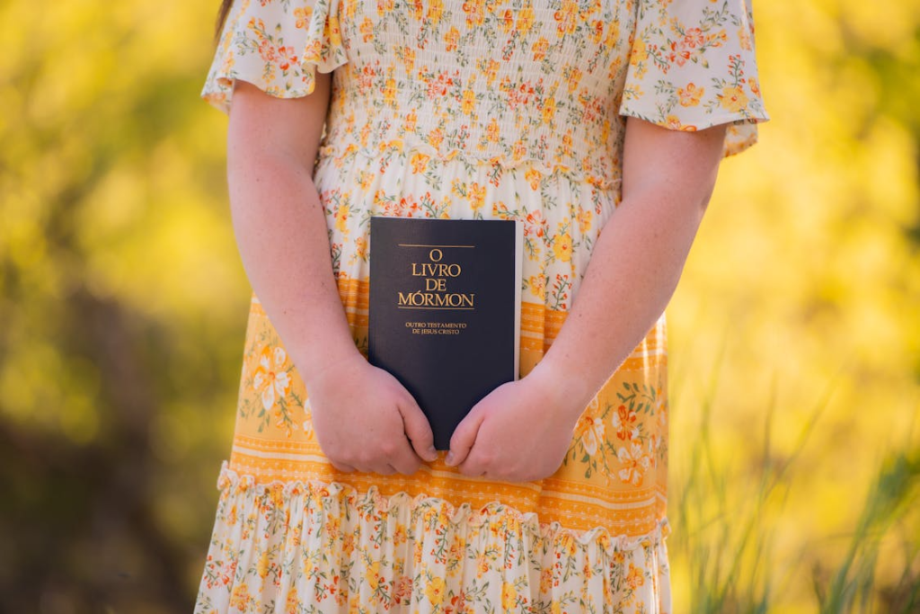 mormon girl holding book