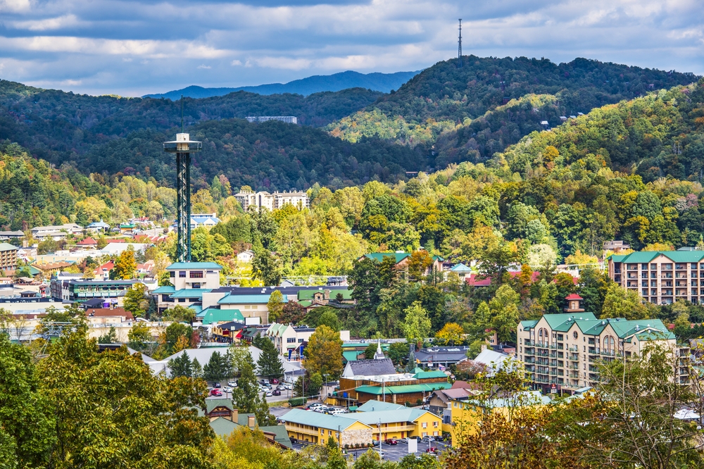 Gatlinburg, Tennessee in the Smoky Mountains.