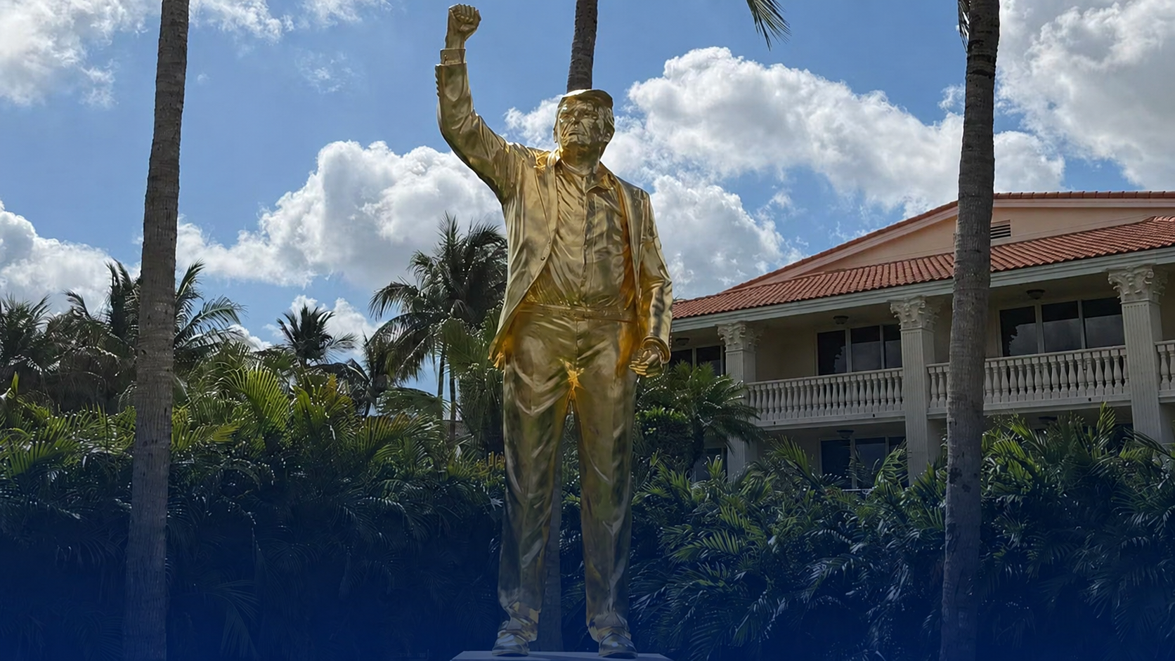Trump Praises Massive Gold Statue Installation