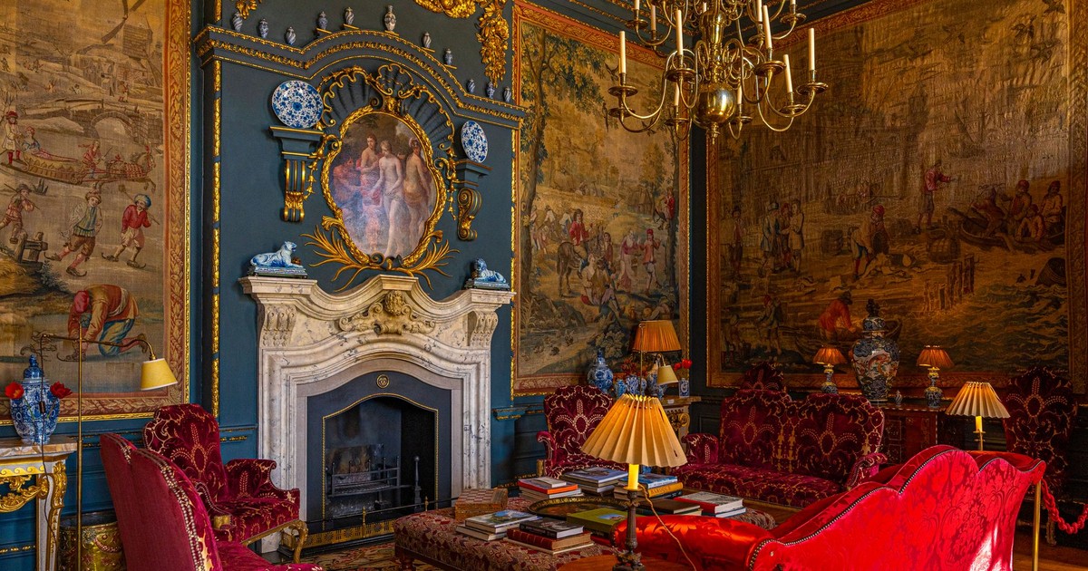 Explore the opulent and richly decorated interiors of Castle Howard, England.