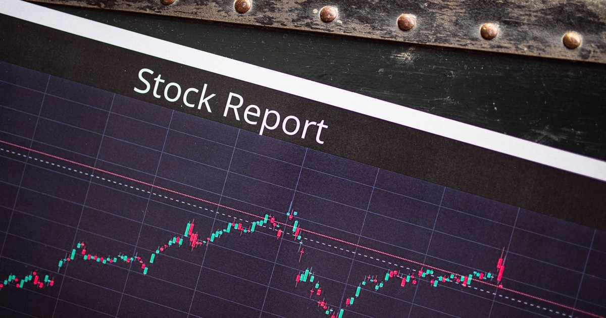 Detailed view of a stock report displaying a market performance graph with data trends.