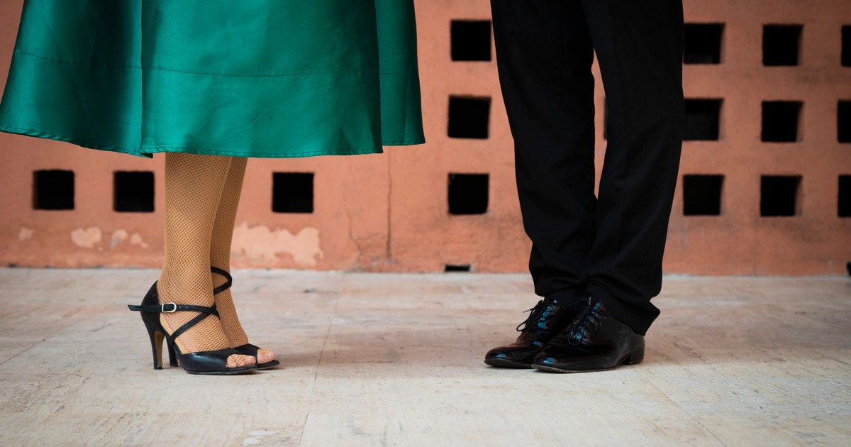 Close-up of a dance couple's feet in Monterrey, Nuevo León, México.