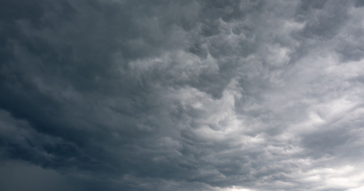 Moody dark clouds forming over Garešnica, Croatia creating a dramatic sky scene.